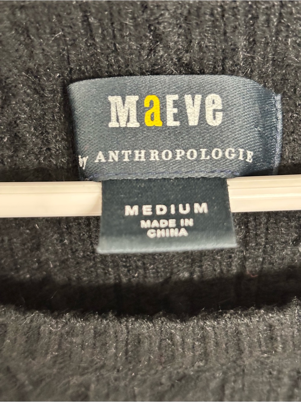 Maeve Anthropologie Black Cable Knit Stripe Chiffon Sleeve Sweater Top (M) - Picture 4 of 4